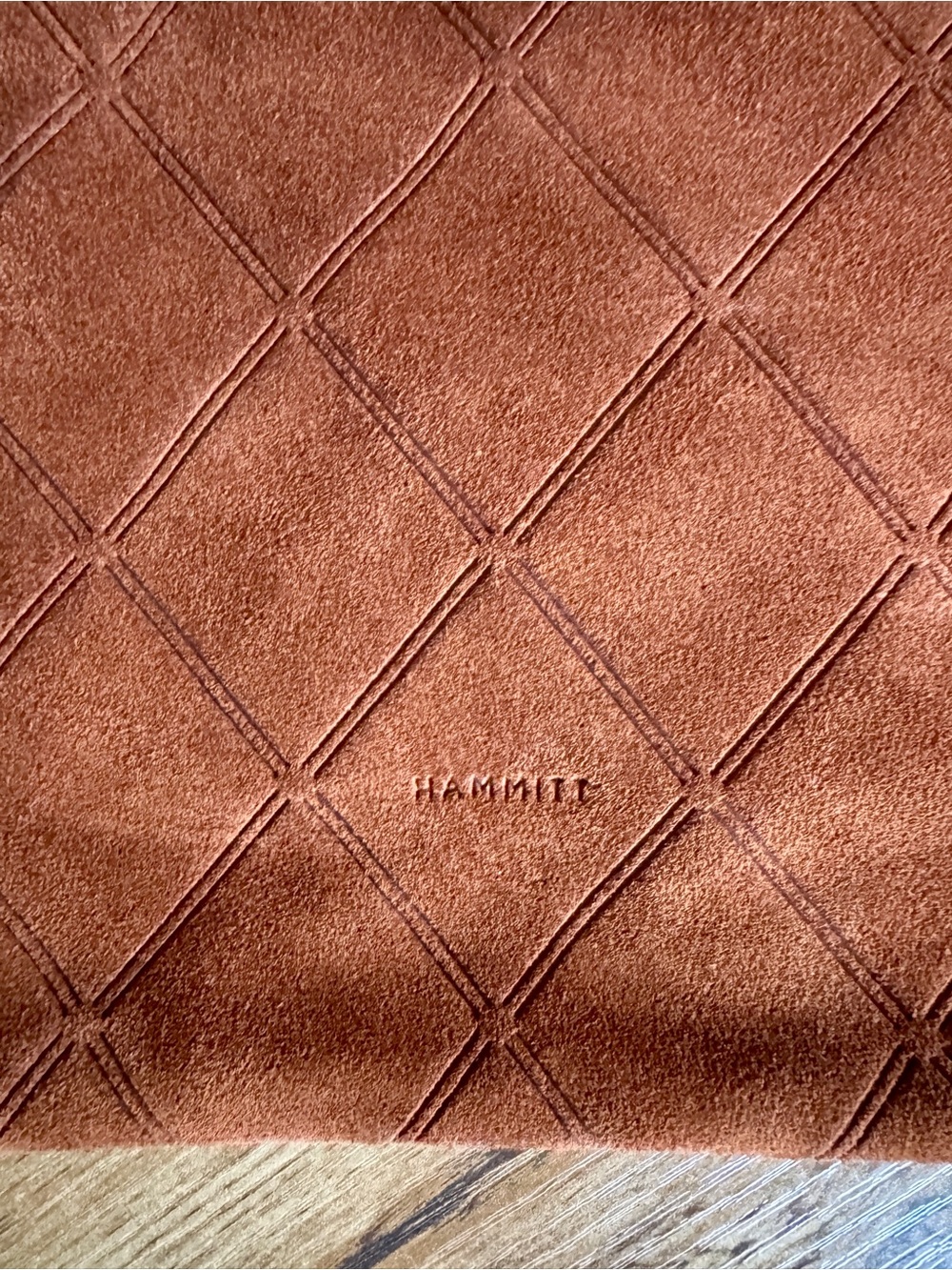 Hammitt Kyle Chocolate Diamond Suede Antique Gold Small Crossbody - Picture 4 of 15